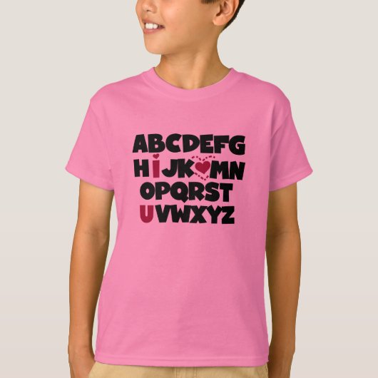 T-shirt Alphabet I Love U (Devant)