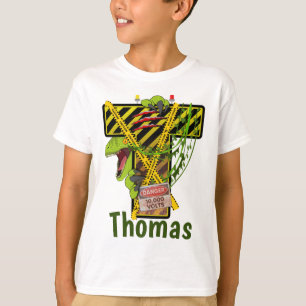 T-shirt Alphabet Jurassique Nom personnalisé de la lett