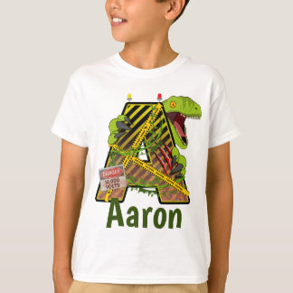 T-shirt Alphabet Jurassique | Nom personnalisé de la lettr
