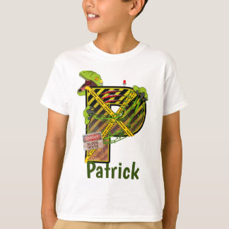 T-shirt Alphabet Jurassique | Nom personnalisé de la lettr