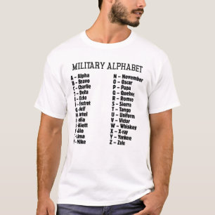 T-shirt Alphabet militaire Code phonétique, Alpha Bravo...