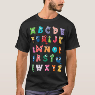 T-shirt Alphabet Monstre Mignon Abc Halloween Professeur