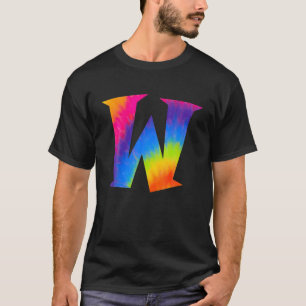 T-shirt Alphabet Tie Dye Centre Grande Lettre W