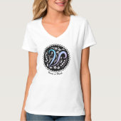 T-shirt Alphabet V Monogramme écriture manuscrite (Devant)