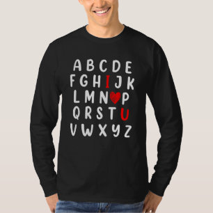 T-shirt Alphabet Valentines Jour Anglais Enseignant Vêteme