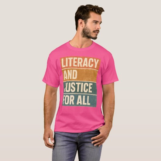 T-shirt Alphabétisation et justice pour tous Lecture (Devant entier)