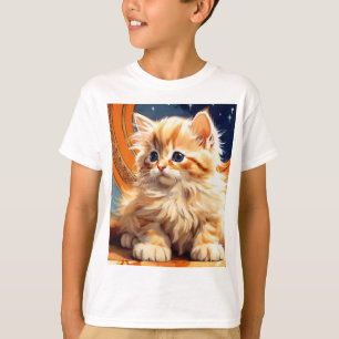 T-shirt Alphonse Mucha Art Nouveau Chat orange