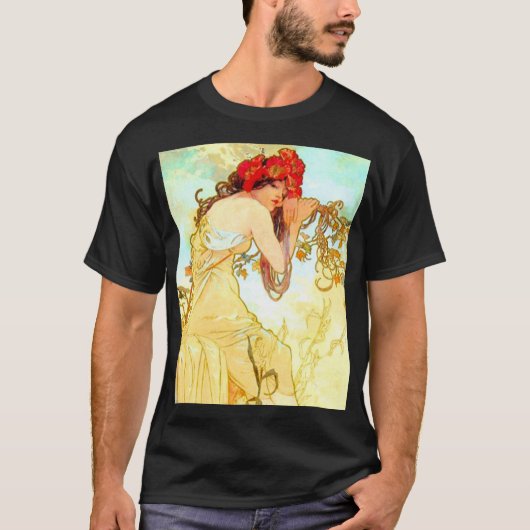 T-shirt Alphonse Mucha Art Nouveau Été (Devant)