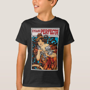 T-shirt Alphonse Mucha - Cycles Perfecta Art Nouveau Rétro