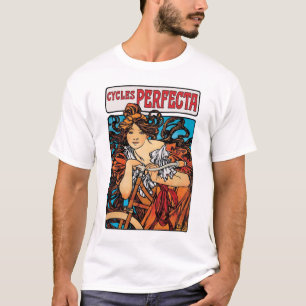 T-shirt Alphonse Mucha - Cycles Perfecta Art Nouveau Rétro