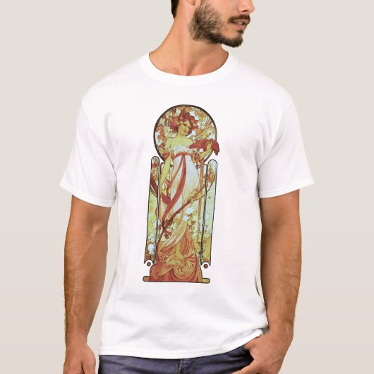 T-shirt Alphonse Mucha - étoile blanche (Devant)