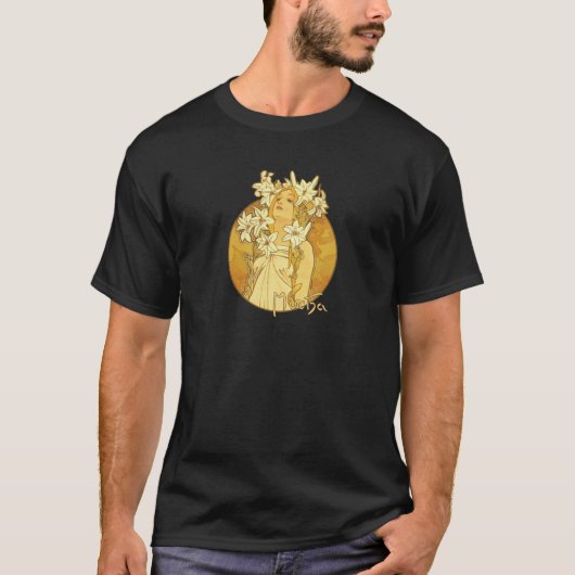 T-shirt Alphonse Mucha - les fleurs (Devant)