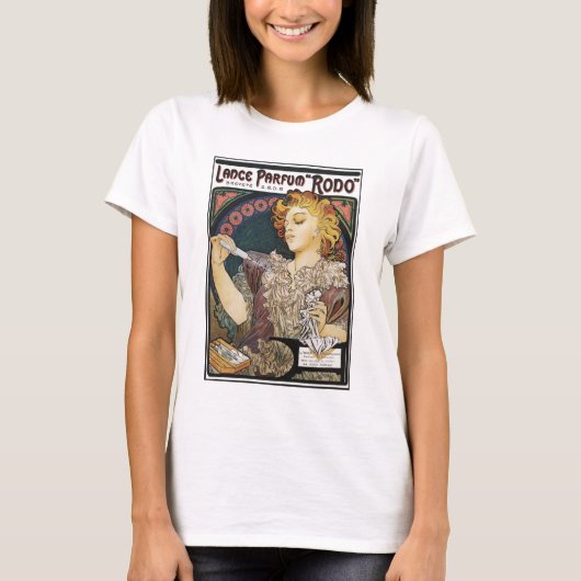 T-shirt Alphonse Mucha - Parfum Lance "Rodo" - Publicité d (Devant)