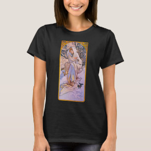 T-shirt Alphonse Mucha Saison d'hiver, Art Nouveau Vintage