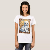 T-shirt Alphonse Mucha Style Chat (Devant entier)