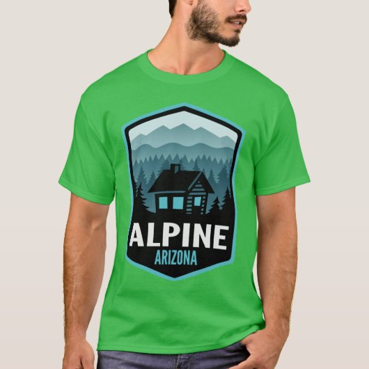 T-shirt Alpine Arizona Mountain Town Cabine (Devant)