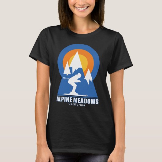 T-Shirt Alpine Meadows Ski Sunset (Devant)