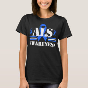 T-shirt ALS Aware Patient Support Venin Blue Ribbon Rec
