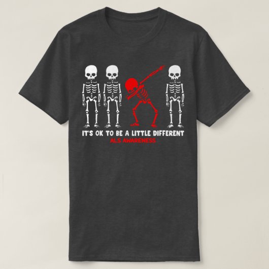 T-shirt ALS Conscience Il Est Ok D'Être Un Peu Différent D (Design devant)