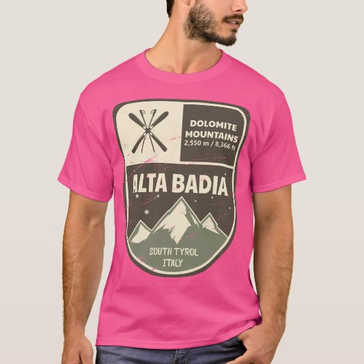 T-shirt Alta Badia Dolomite Mounts Italie (Devant)