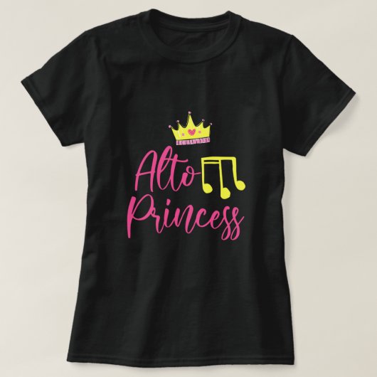T-shirt Alto Princess Musicien chanteur chante chorale cad (Design devant)