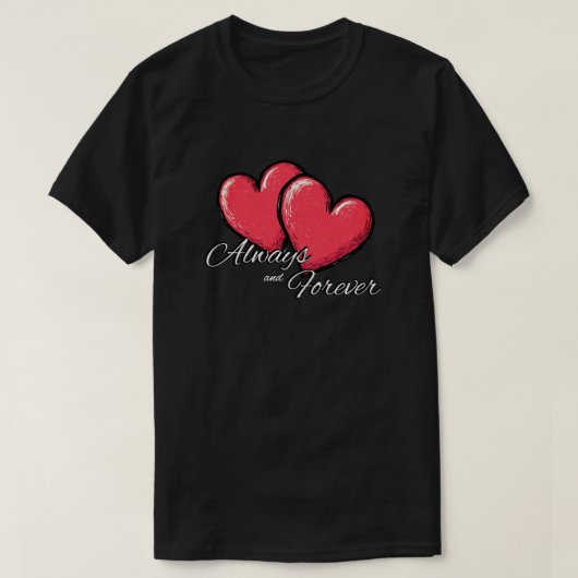 T-shirt Always and Forever Shirt - Red Heart Graphic Tee (Design devant)
