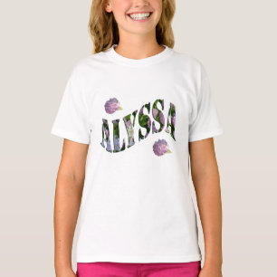 T-shirt Alyssa, Nom Logo Fait Avec Hydrangeas,