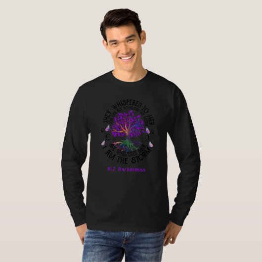 T-shirt ALZ Awareness She Whispered back I am the Storm (Devant entier)