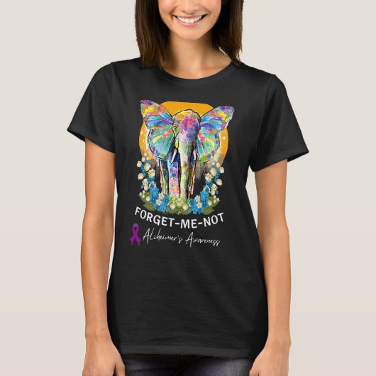 T-shirt Alzheimer Elephant Oubliez-moi pas Alzheimeru2019s (Devant)