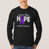 T-shirt Alzheimer Sensibilisation Ruban Violet Ne jamais p (Devant)