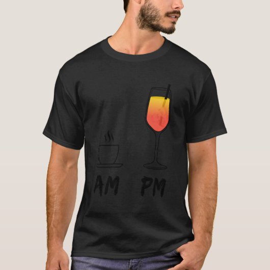 T-shirt Am Coffee Espresso Pm Aperol Spritz Mon Boisson Qu (Devant)