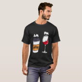 T-shirt Am Coffee Pm Wine Drinking Drinkers Alcohol (Devant entier)