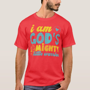T-shirt Am Gods Mighty Little Warrior Christian Kids Girls