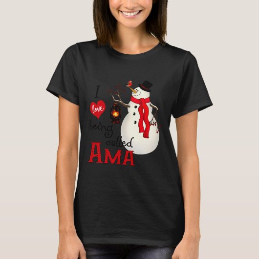 T-shirt Ama Snowman Xmas Happy Family New Snowman Merry Ch (Devant)