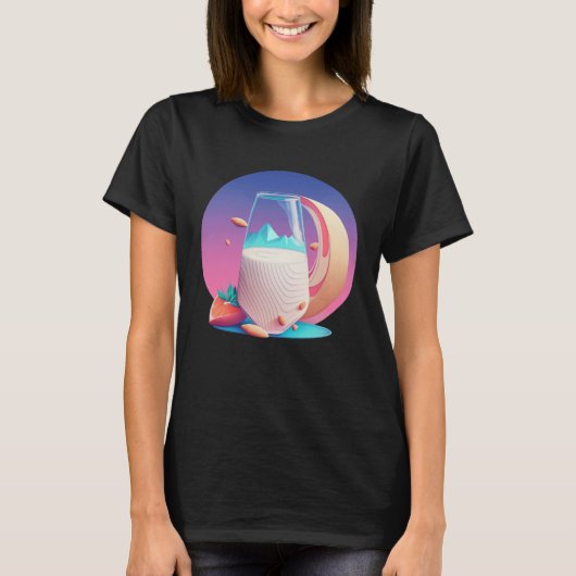 T-shirt Amande Milk Synthwave 80s Rétrowave (Devant)