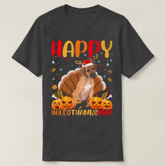 T-shirt Amant chien amusant Happy Rhodesian Ridgeback Hell (Design devant)