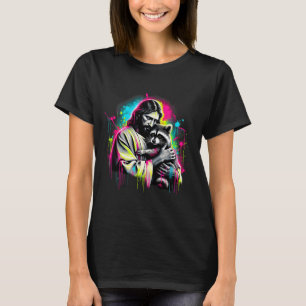 T-shirt Amant chrétien du raton laveur Poubelle tenant Die