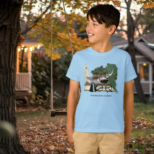 T-shirt Amant de livres dragon endormi fantaisiste vert co