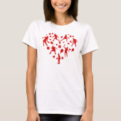 T-shirt Amant du Pickleball de coeur rouge (Devant)