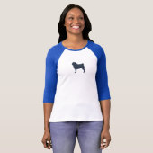 T-shirt Amant frais de carlin de la silhouette | de chien (Devant entier)