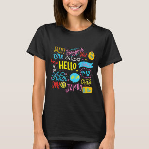 T-shirt Amant Mot Différent Professeur Langues Bonjour Voy