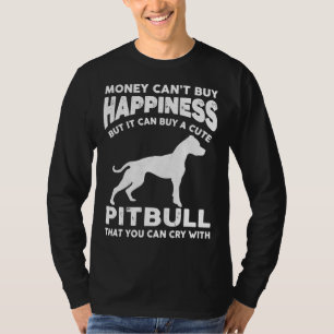 T-shirt Amant Pitbull argent bonheur animal de compagnie c