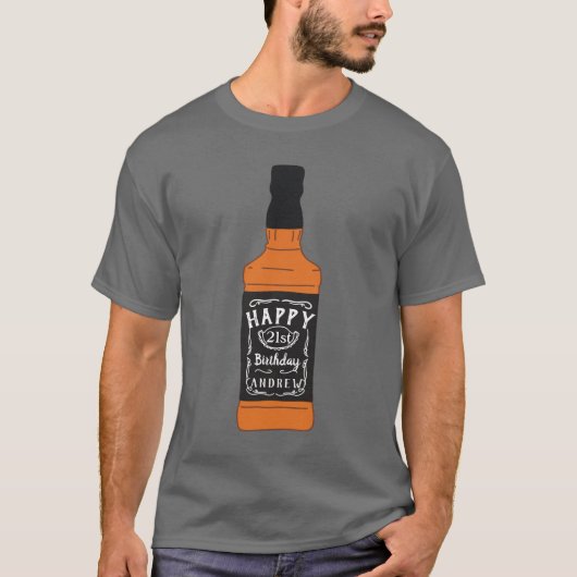 T-shirt Amants de whiskey d'anniversaire de bouteille de (Devant)