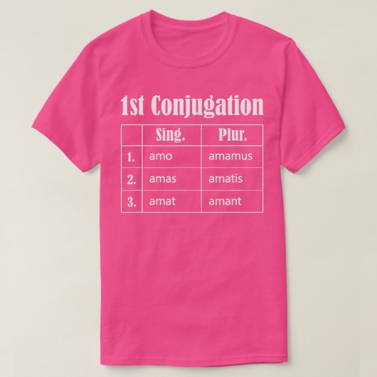 T-shirt Amare Conjugation Enseignant latin Langue (Design devant)