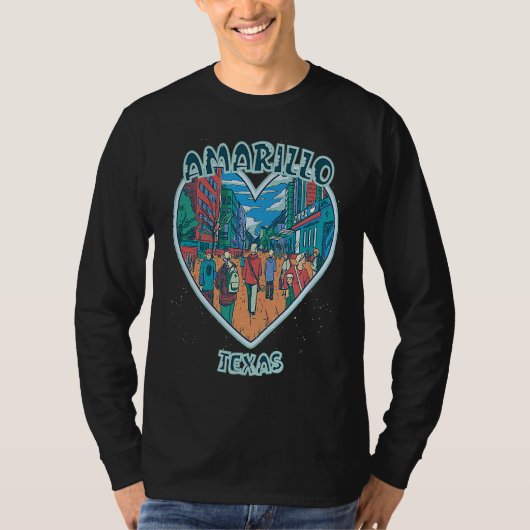 T-shirt Amarillo In Texas Travel Souvenir Heart (Devant)