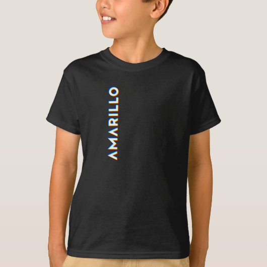 T-shirt Amarillo Texas CMYK Glitch Type (Devant)