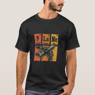 T-shirt Amateur d'avion Rétro Éléments Périodiques Avion