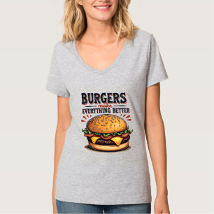 T-shirt Amateur de Burger Rétro Typographie Vintage Art Al