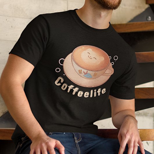 T-shirt Amateur de café mignon et moderne