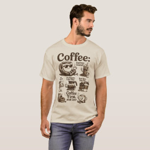T-shirt Amateur de café vintage drôle dessin animé café ré
